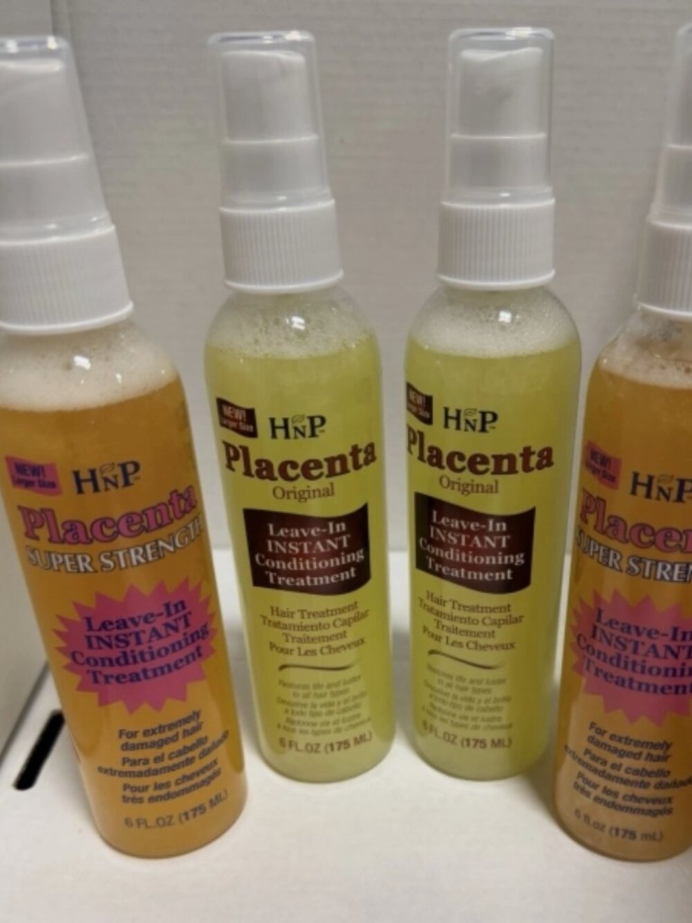 HNP Placenta Hair Treatment Spray Conditioner Original + Super Strength 6oz 4 PC